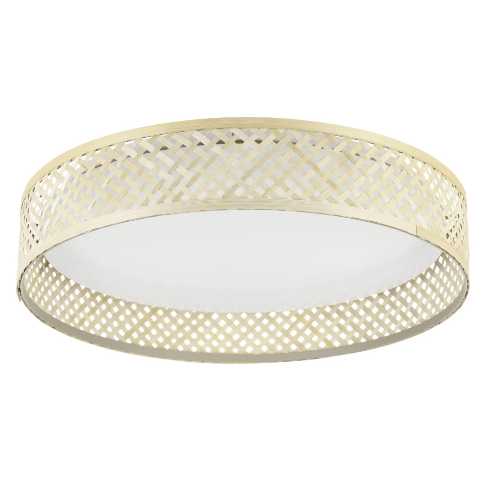 EGLO plafondlamp Luppineria - led - ø 38 cm - wit/bruin