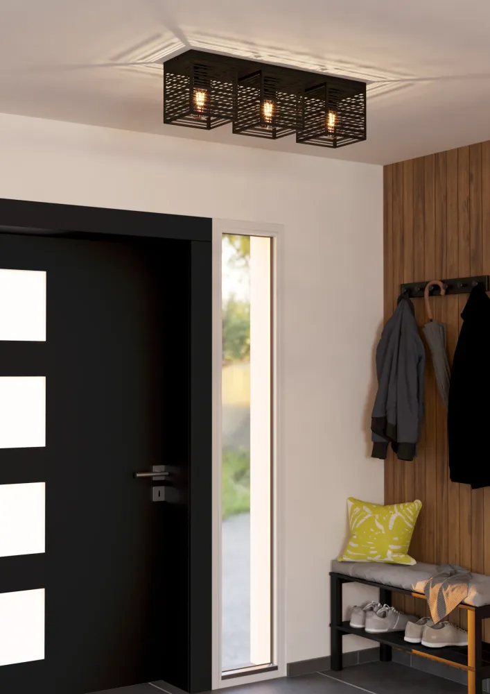EGLO plafondlamp Piedritas - e27 - 73 cm - zwart