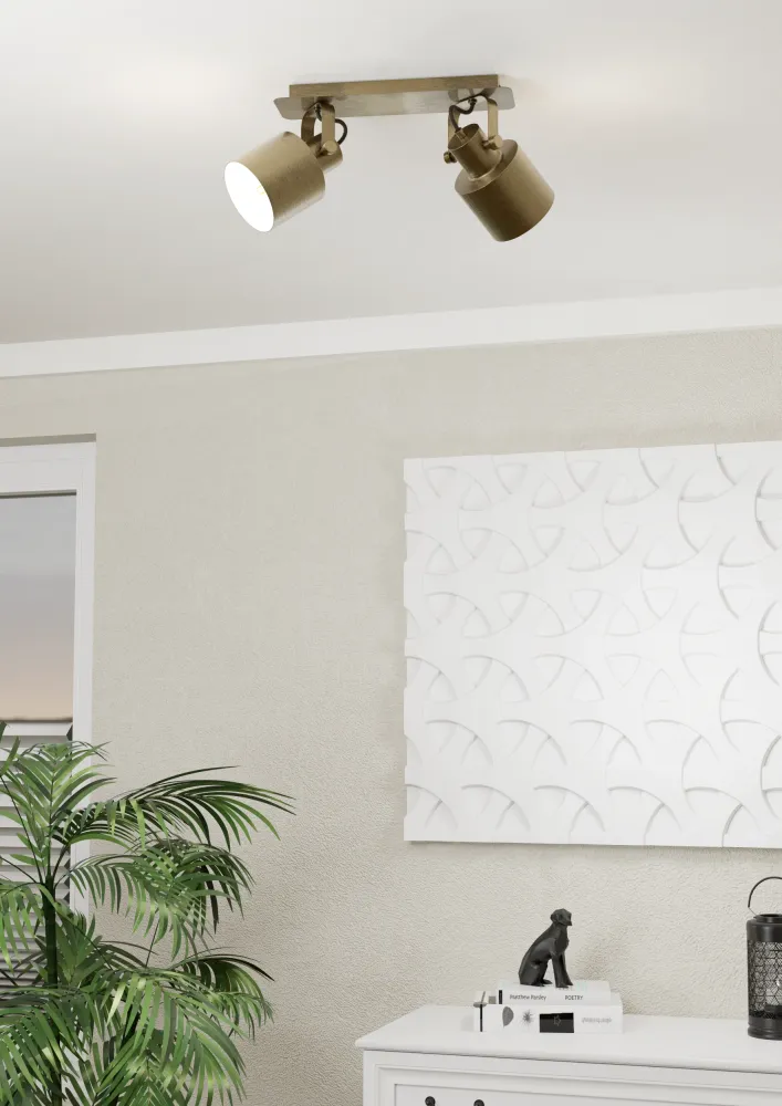 EGLO spot Southery - e27 - 2 lichts - 47 cm - goud/crème