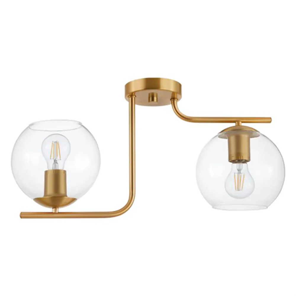 LUM DE TECHO DORADO ESFERA CRISTAL MAROJALES E26 2X40W (NO INCLUIDAS) 120V EGLO