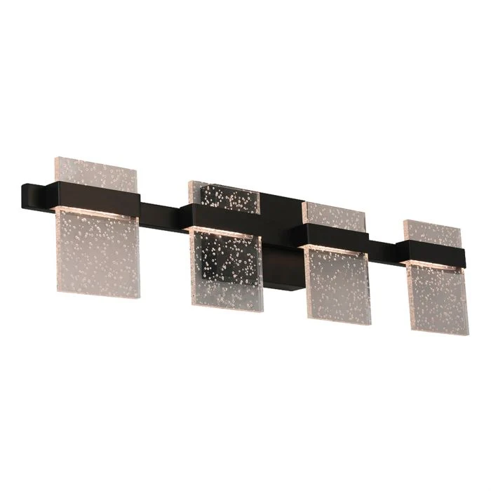 LUMINARIO DE PARED LED 4 PANTALLAS MADRONA 31W ACERO NEGRO VIDRIO HUMO EGLO