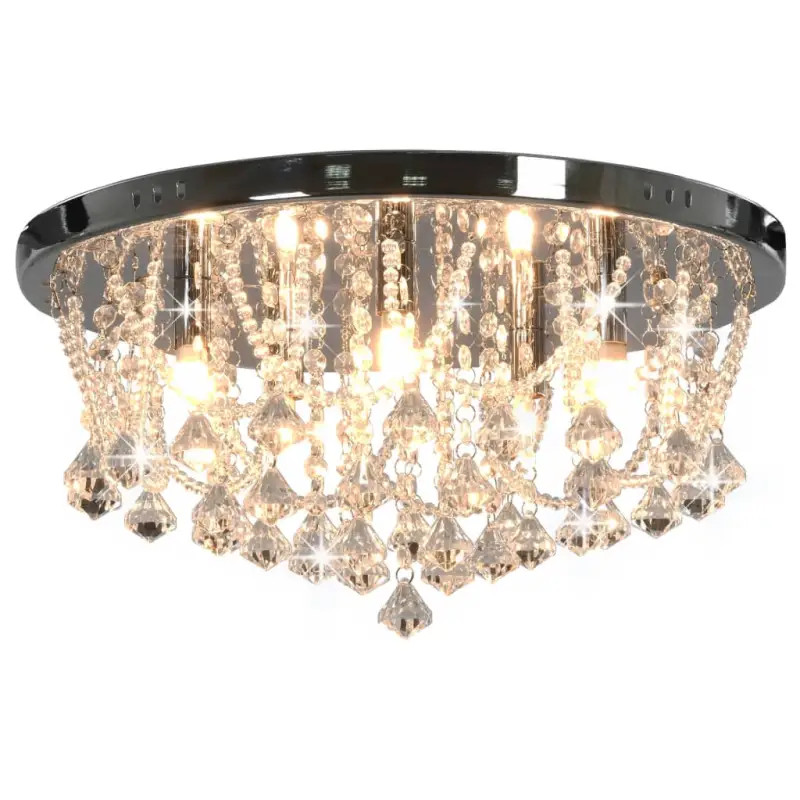 Elegante plafondlamp met kristallen en glinsterende kralen