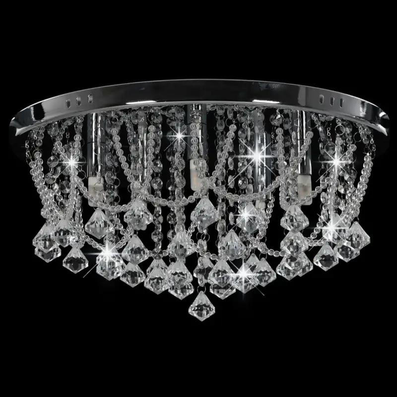 Elegante plafondlamp met kristallen en glinsterende kralen