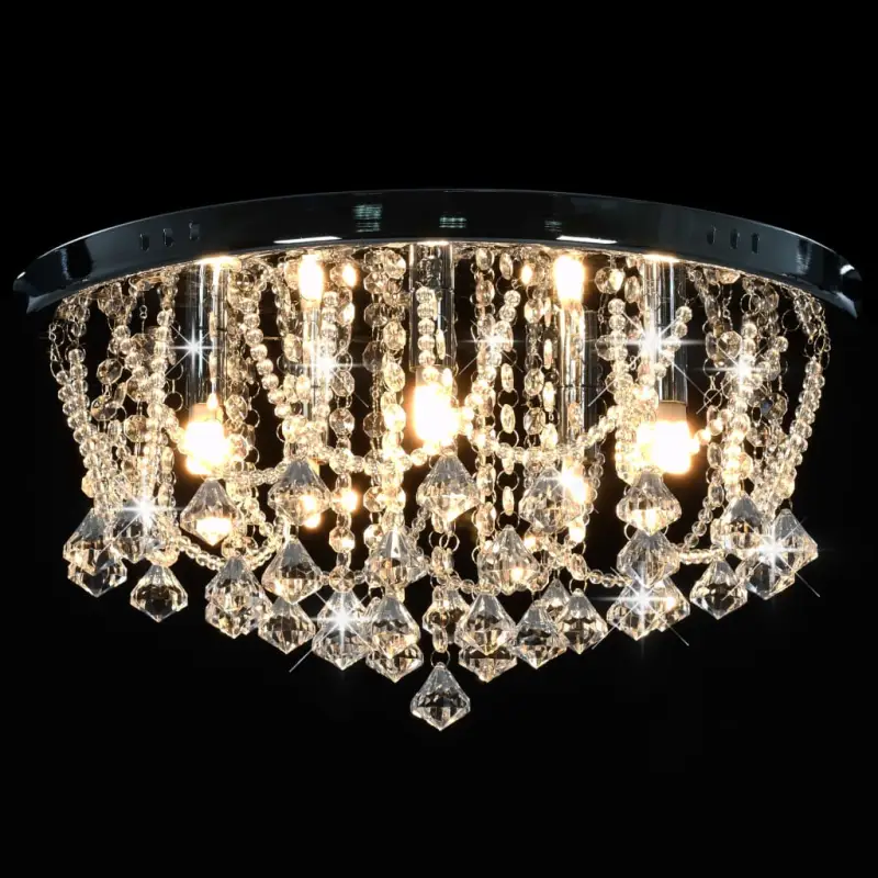 Elegante plafondlamp met kristallen en glinsterende kralen