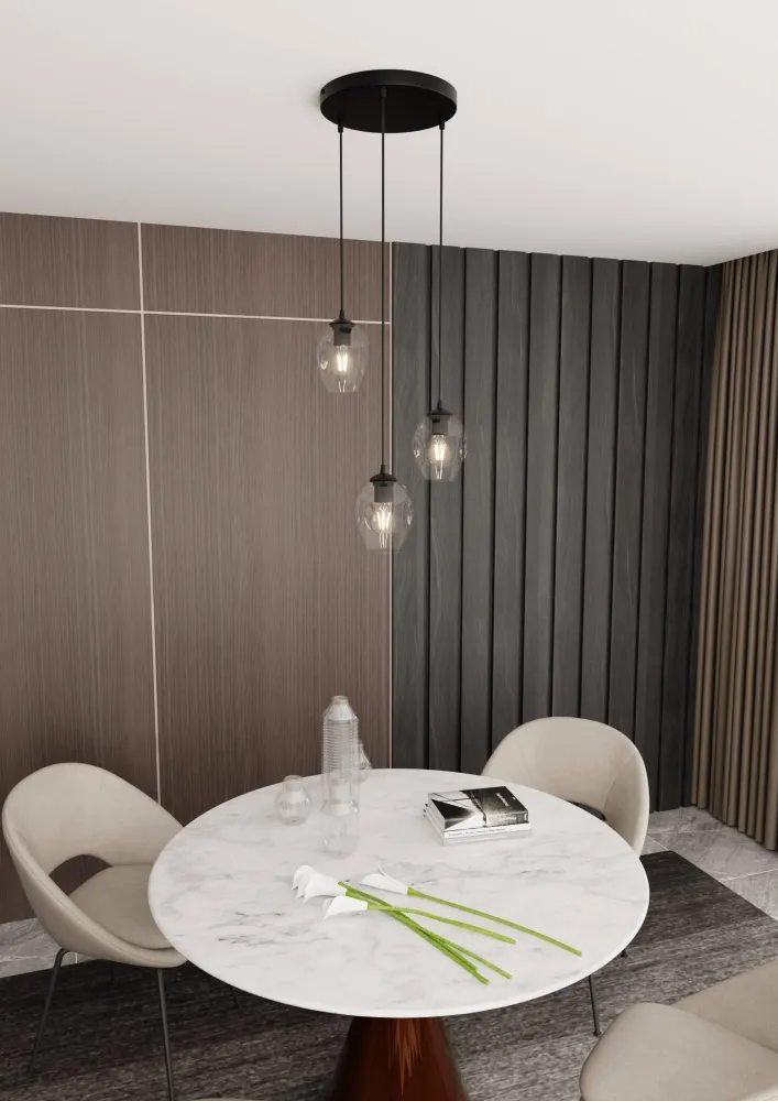 3-lichts hanglamp Noah rond Emibig Lighting