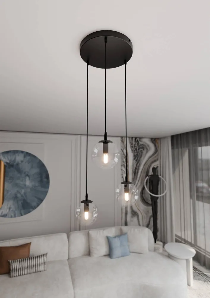 3-lichts hanglamp Wanda rond Emibig Lighting