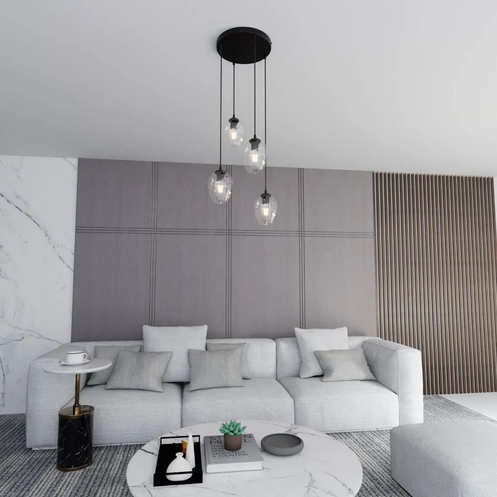 4-lichts hanglamp Noah rond Emibig Lighting