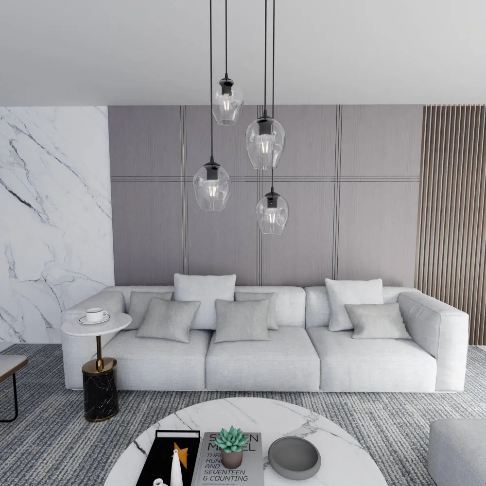 4-lichts hanglamp Noah rond Emibig Lighting