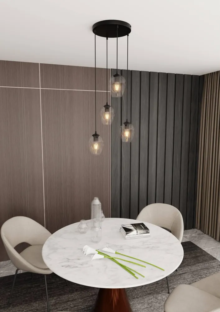 4-lichts hanglamp Noah rond Emibig Lighting