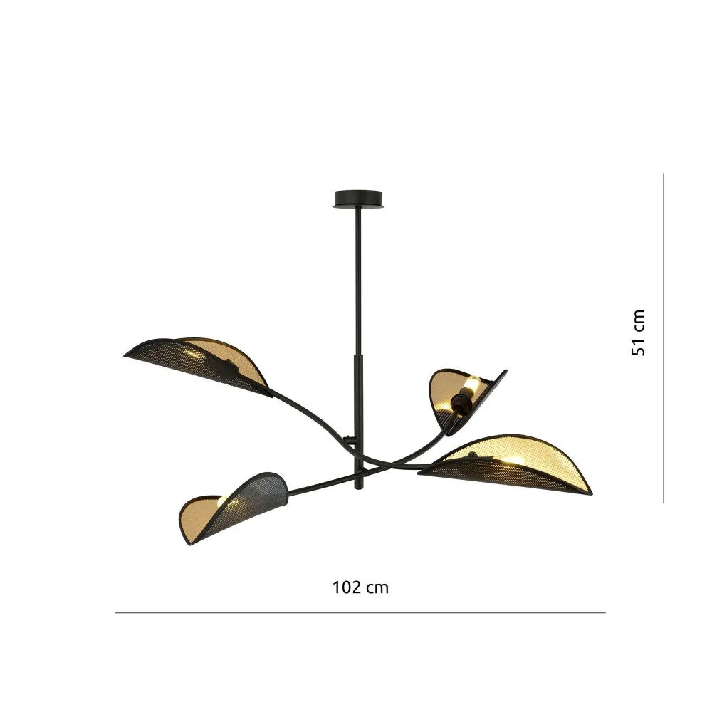 4-lichts plafondlamp Lorah Emibig Lighting