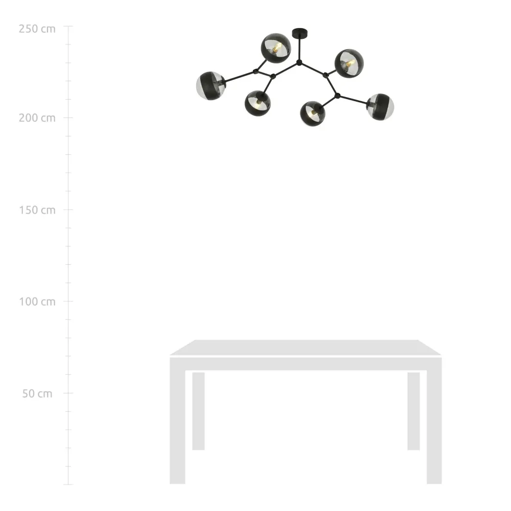 6-lichts pafondlamp Stratos Emibig Lighting