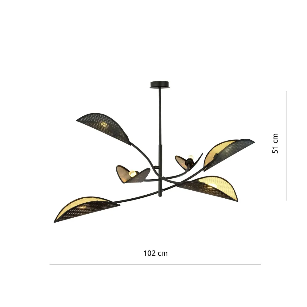 6-lichts plafondlamp Lorah Emibig Lighting
