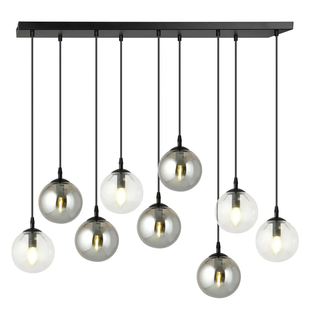 Glazen hanglamp eetkamer Cosmo 9-lichts Emibig Lighting