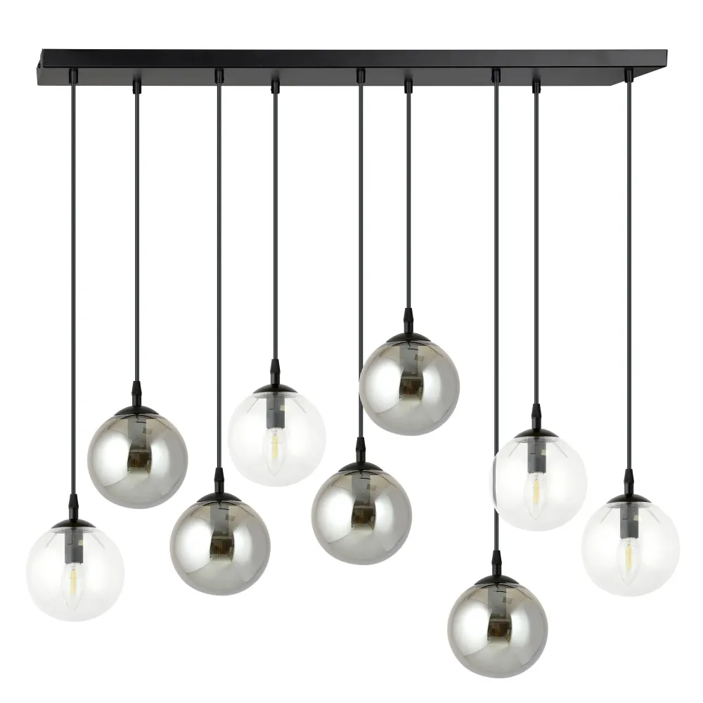 Glazen hanglamp eetkamer Cosmo 9-lichts Emibig Lighting