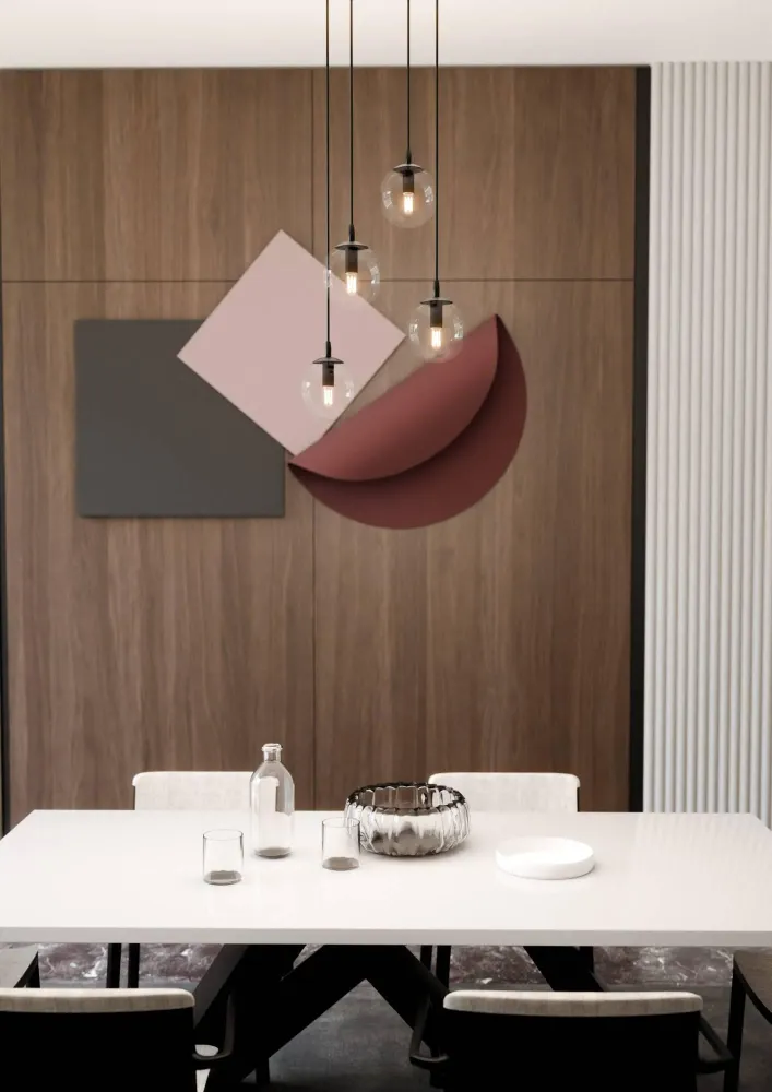 Glazen hanglamp eetkamer Cosmo rond 4-lichts Emibig Lighting