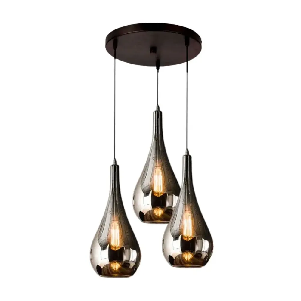 Hanglamp Druppelvormig Smoke glas - 3 lichts Eric Kuster Stijl