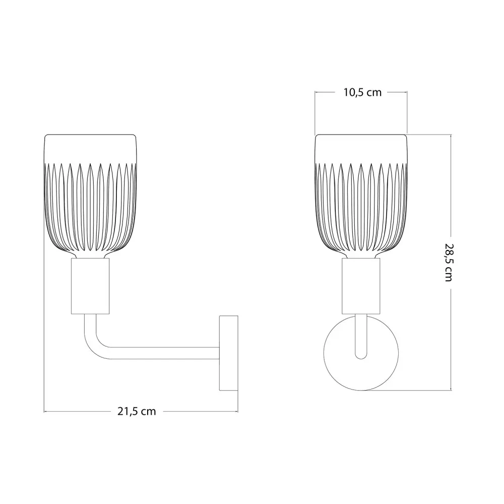 Fermaluce Elle lamp metaal met lichtbron Crystal - Zwart