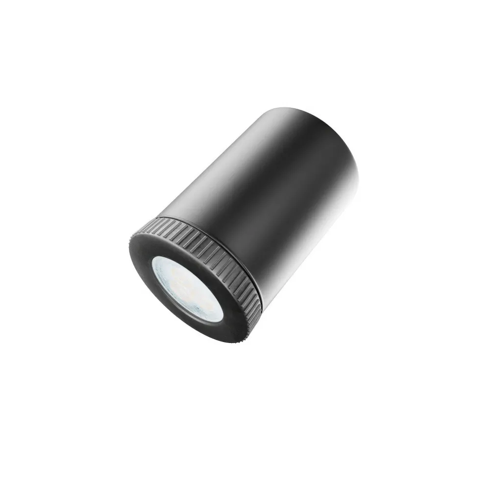 Fermaluce Mini Spot GU1d0, verstelbare lamp voor wand plafond met scharnier - Zwart