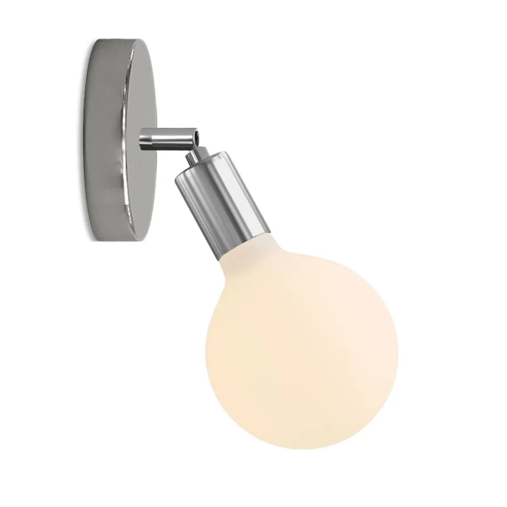 Fermaluce Snodo metalen lamp met lichtbron Globo Porselein – Chroom