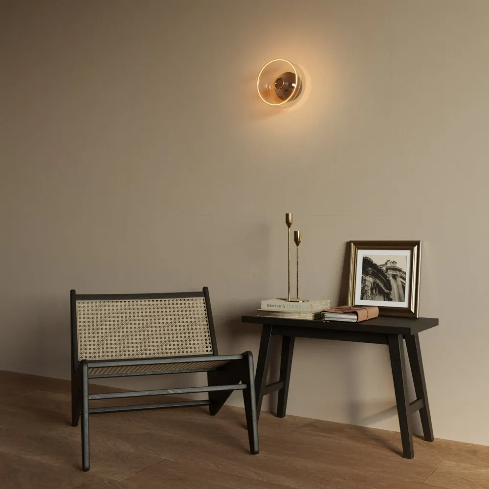 Fermaluce wandlamp Zwart met G02 lamp