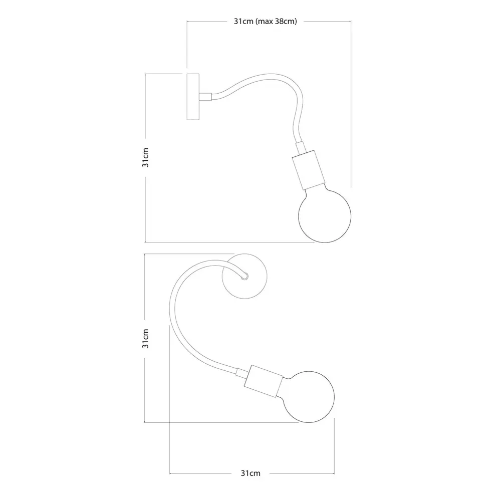 Flex 30 lamp met lichtbron Globe - Mat wit