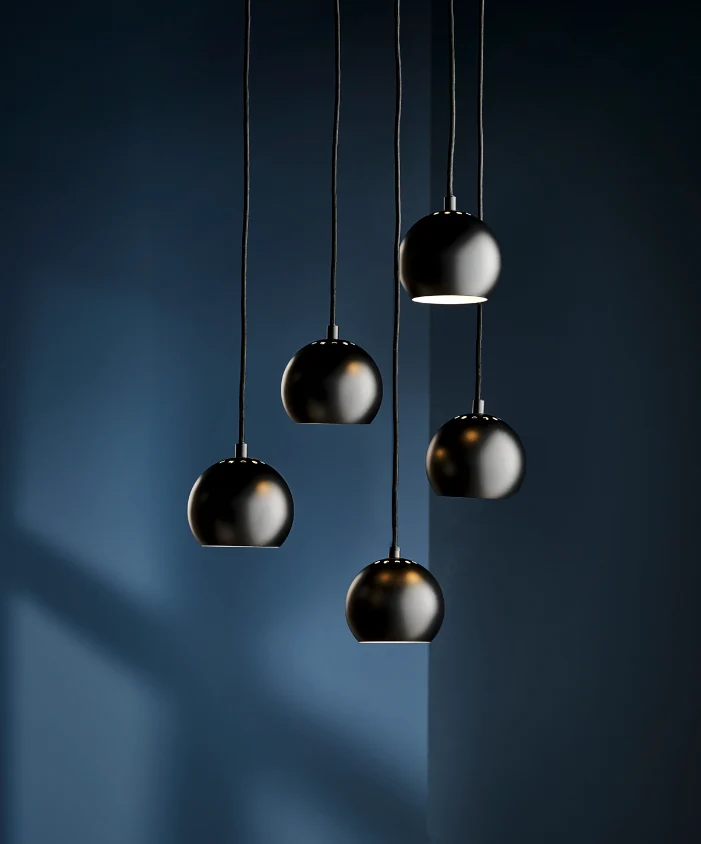 Frandsen hanglamp Ball - zwart - 18x18x15cm