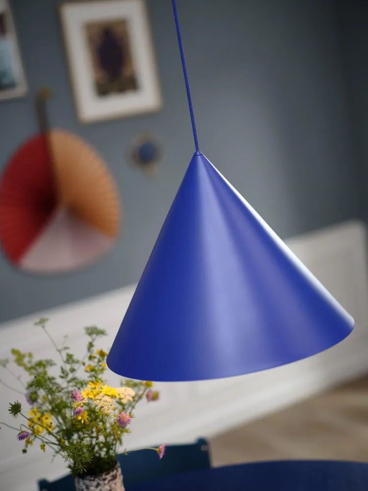 Frandsen hanglamp Benjamin - blauw - 46x46x35cm