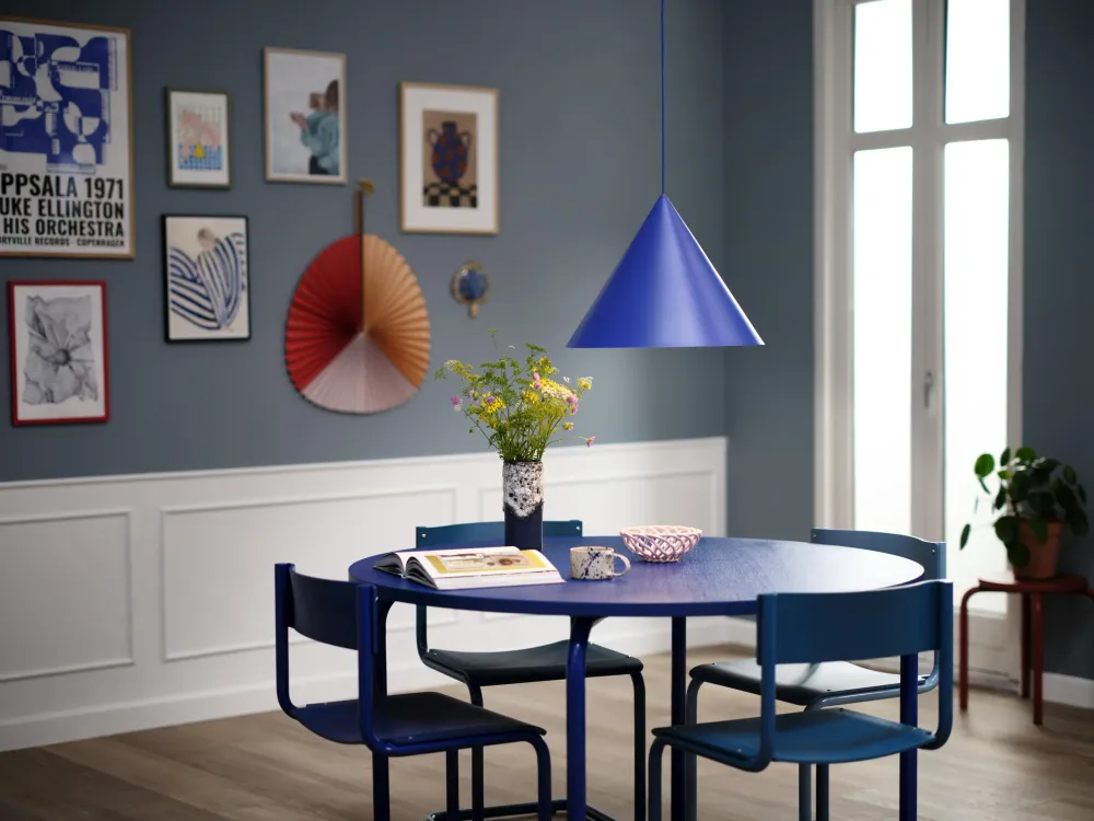 Frandsen hanglamp Benjamin - blauw - 46x46x35cm
