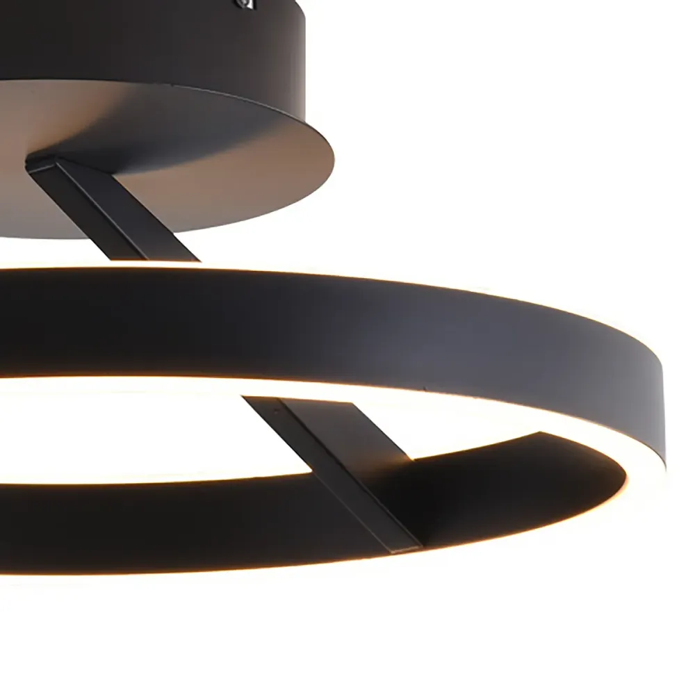 Freelight plafondlamp Pilota - 2 lichts - 55 x 18 cm - zwart