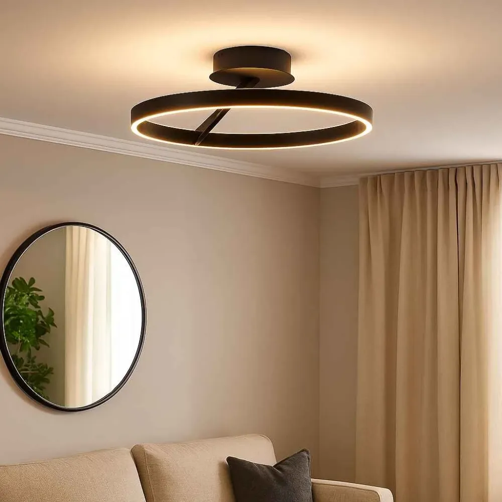 Freelight plafondlamp Pilota - 2 lichts - 55 x 18 cm - zwart