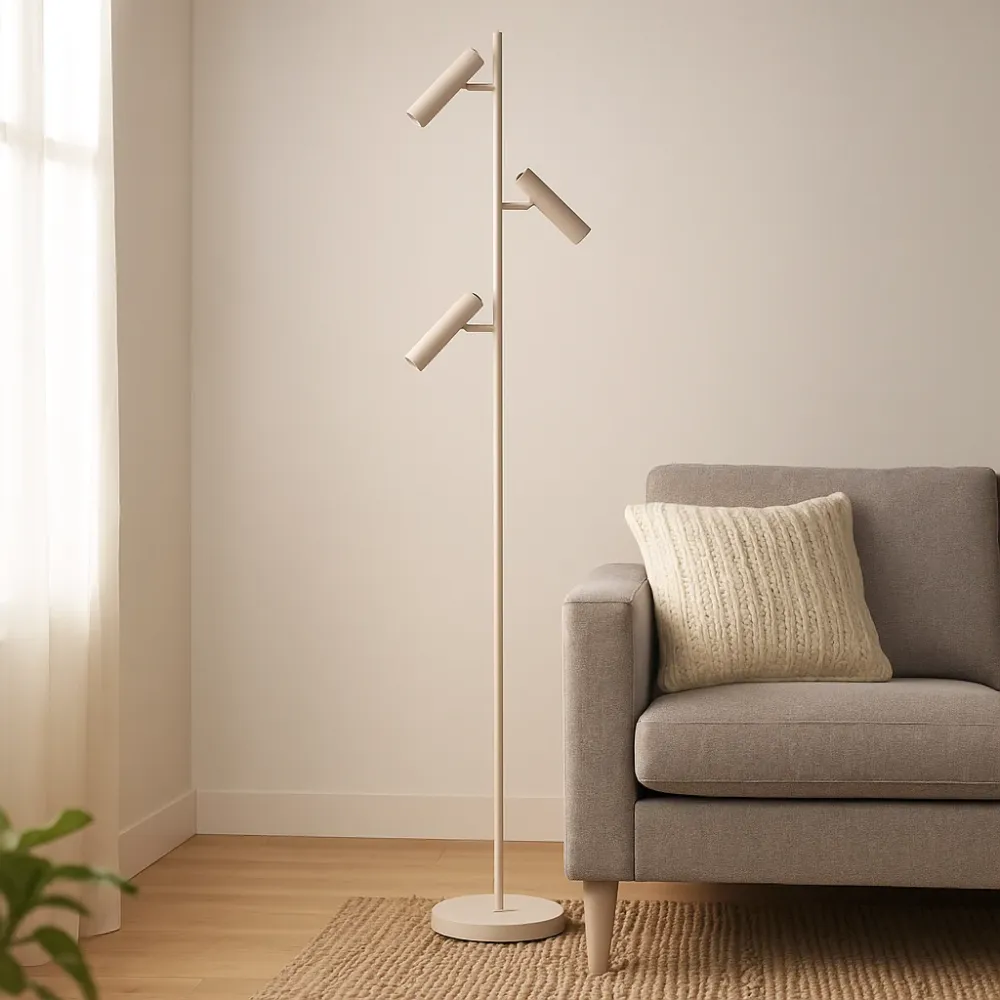 Freelight vloerlamp Undici - 3 lichts - 22 x 165 cm - beige