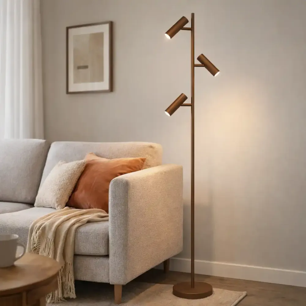 Freelight vloerlamp Undici - 3 lichts - 22 x 165 cm - brons