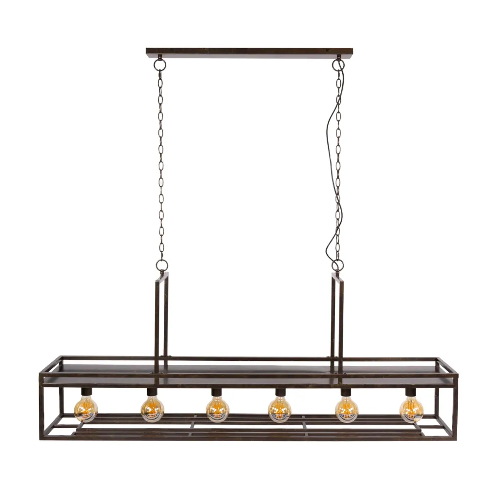 Giga Living Hanglamp Decorate - Bruin Metaal - 160x30x150cm Giga Meubel