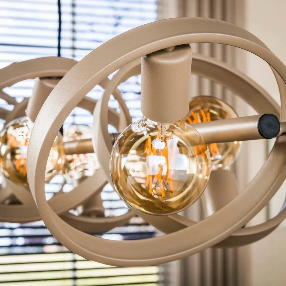 Giga Living Hanglamp Hover - Beige Metaal - 160x40x150cm Giga Meubel