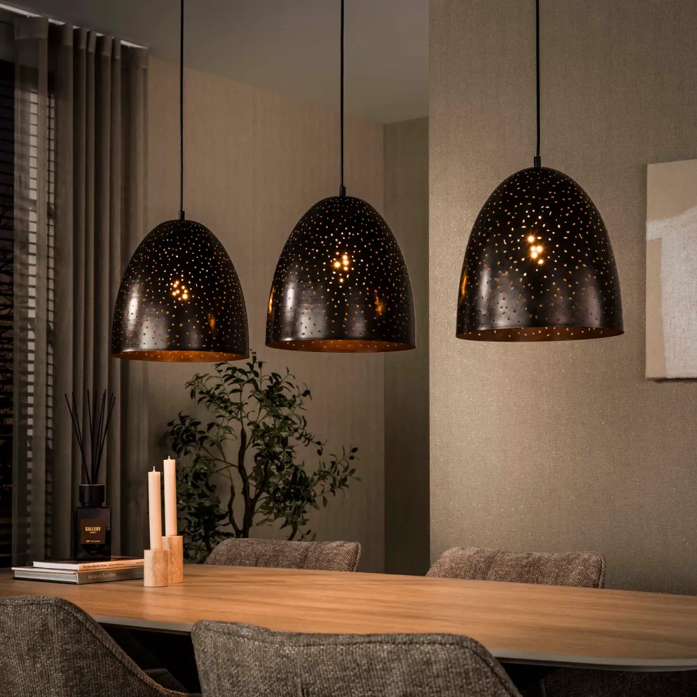 Giga Living Hanglamp Kosmos - Bruin Metaal - 120x30x150cm Giga Meubel