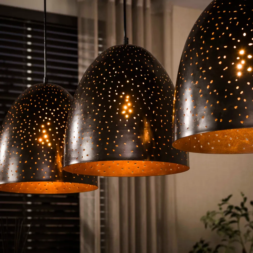 Giga Living Hanglamp Kosmos - Bruin Metaal - 120x30x150cm Giga Meubel