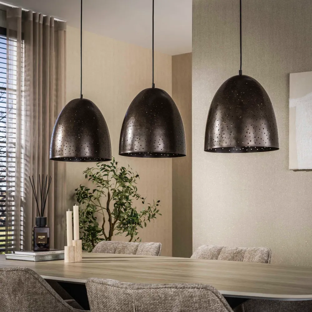 Giga Living Hanglamp Kosmos - Bruin Metaal - 120x30x150cm Giga Meubel
