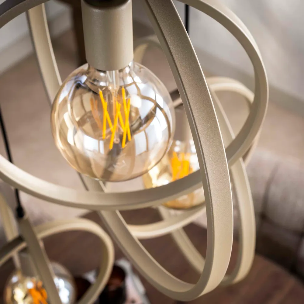 Giga Living Hanglamp Turn Around - Beige Metaal - Ø40x150cm Giga Meubel