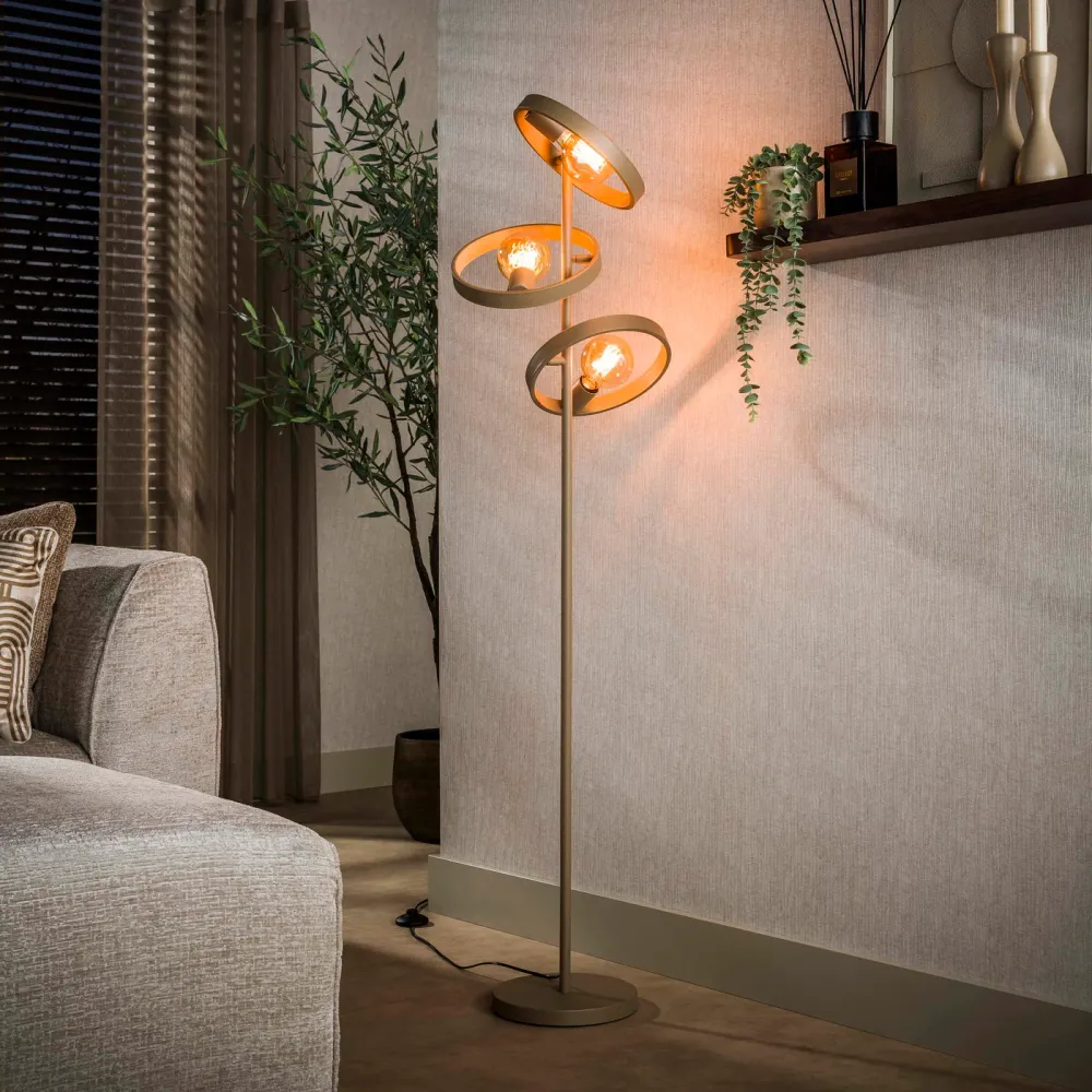 Giga Living Vloerlamp Hover - Beige Metaal - Ø40x155cm Giga Meubel