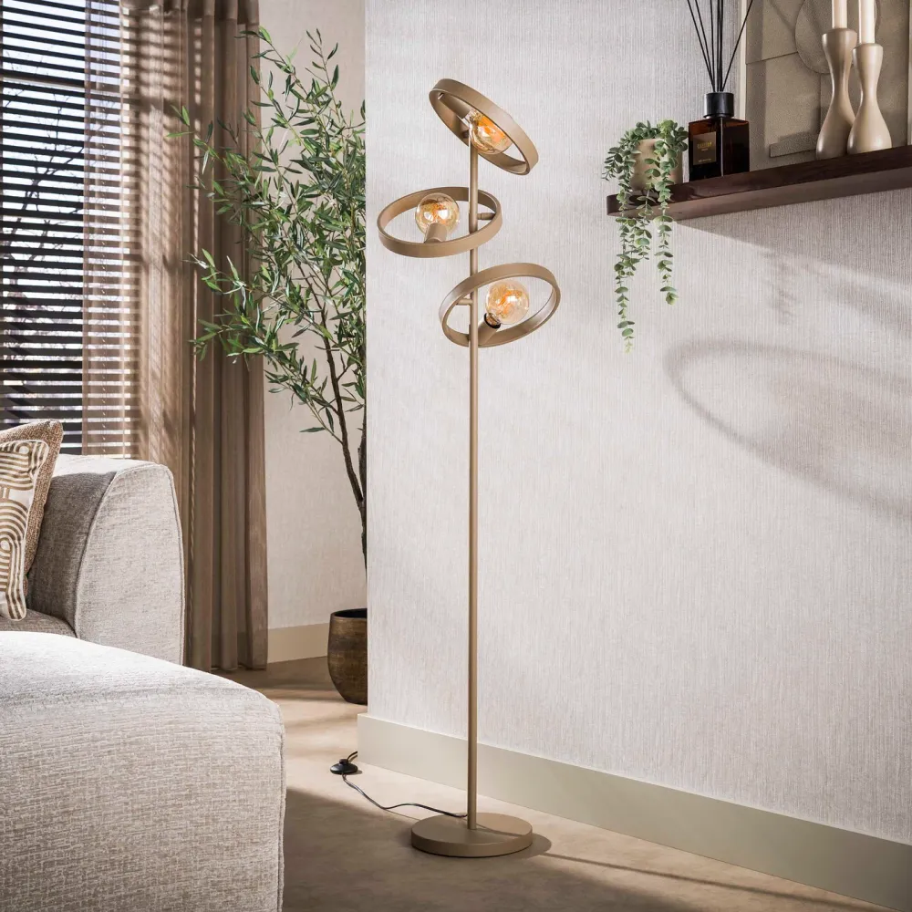 Giga Living Vloerlamp Hover - Beige Metaal - Ø40x155cm Giga Meubel