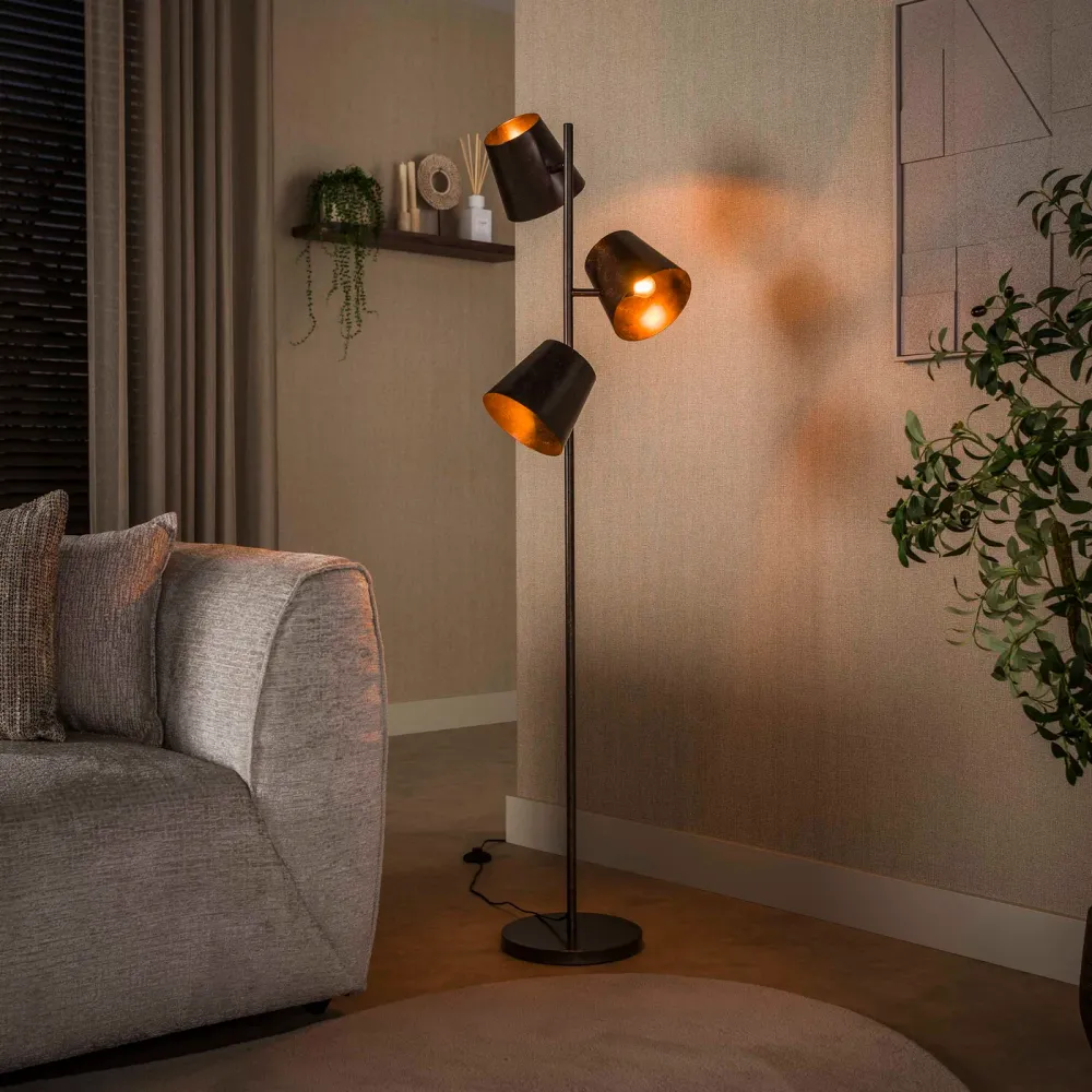Giga Living Vloerlamp Kinetic - Bruin Metaal - Ø40x165cm Giga Meubel