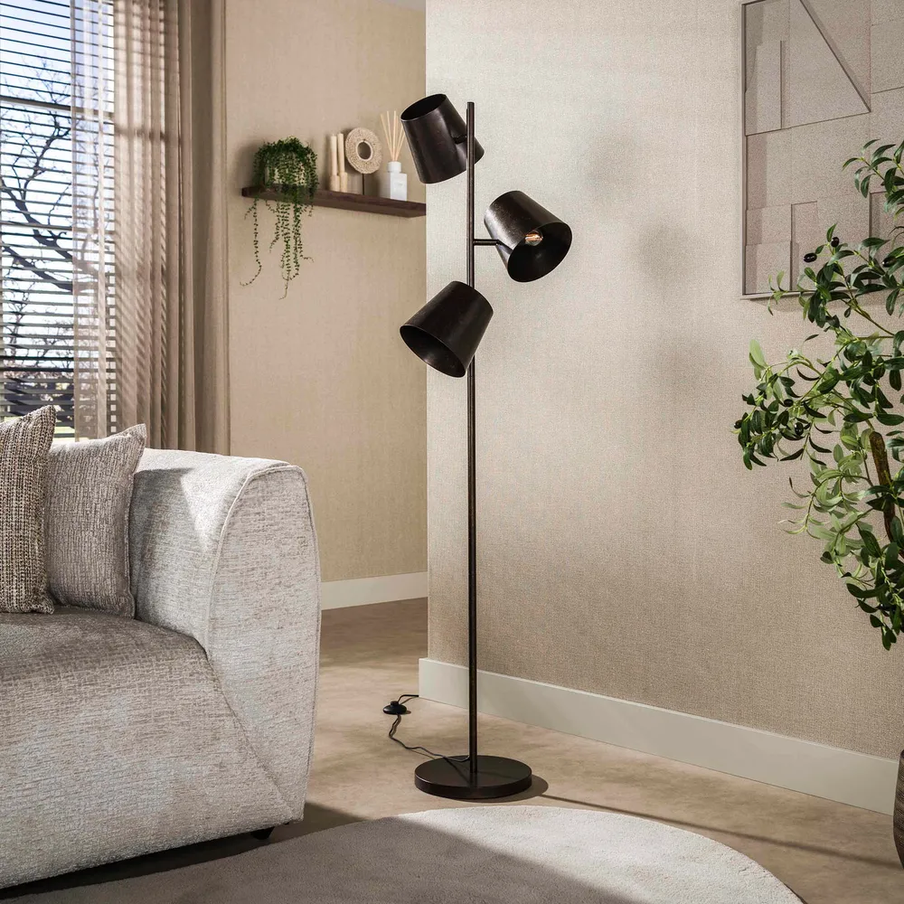 Giga Living Vloerlamp Kinetic - Bruin Metaal - Ø40x165cm Giga Meubel