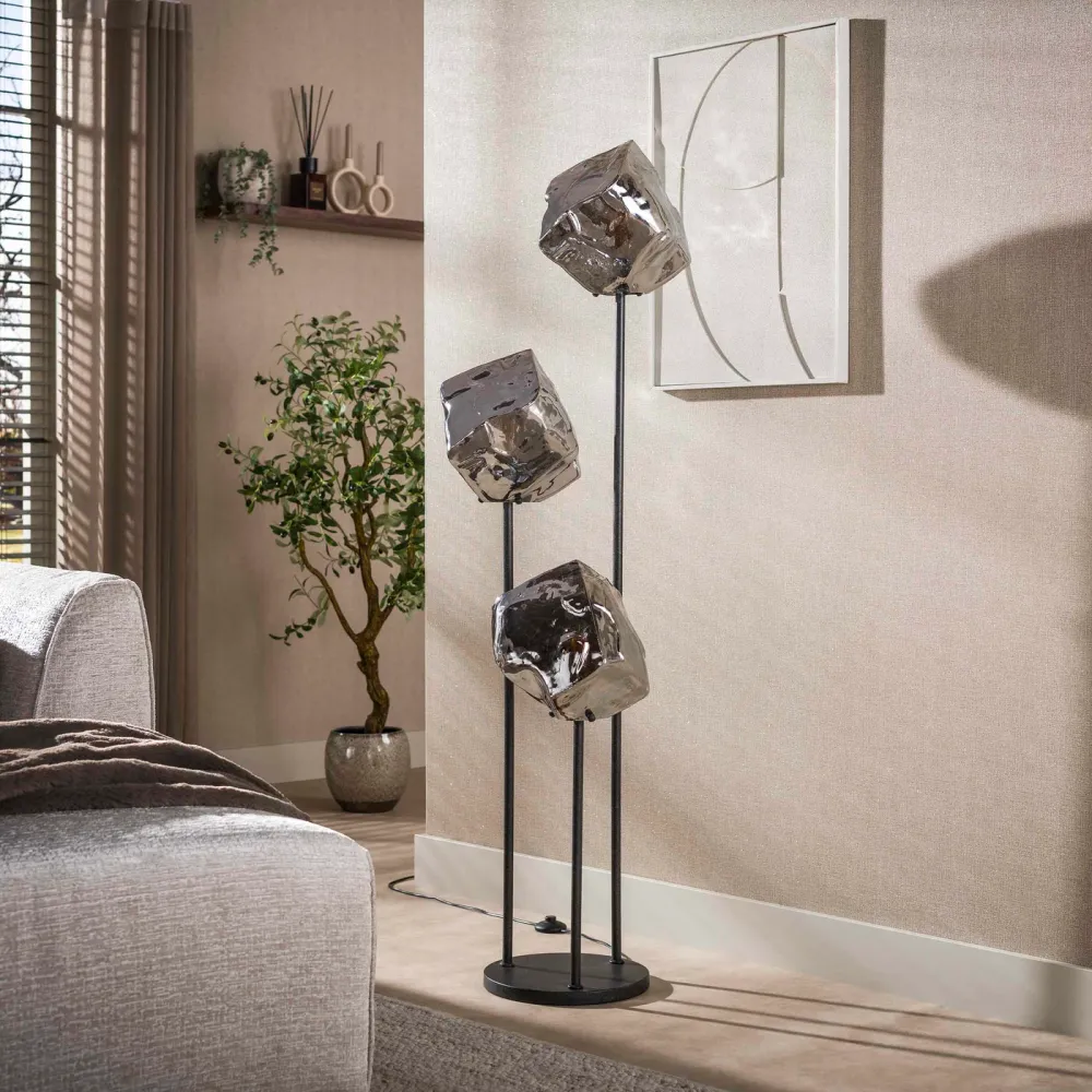 Giga Living Vloerlamp Rock - Chroom Glas - Ø50x165cm Giga Meubel