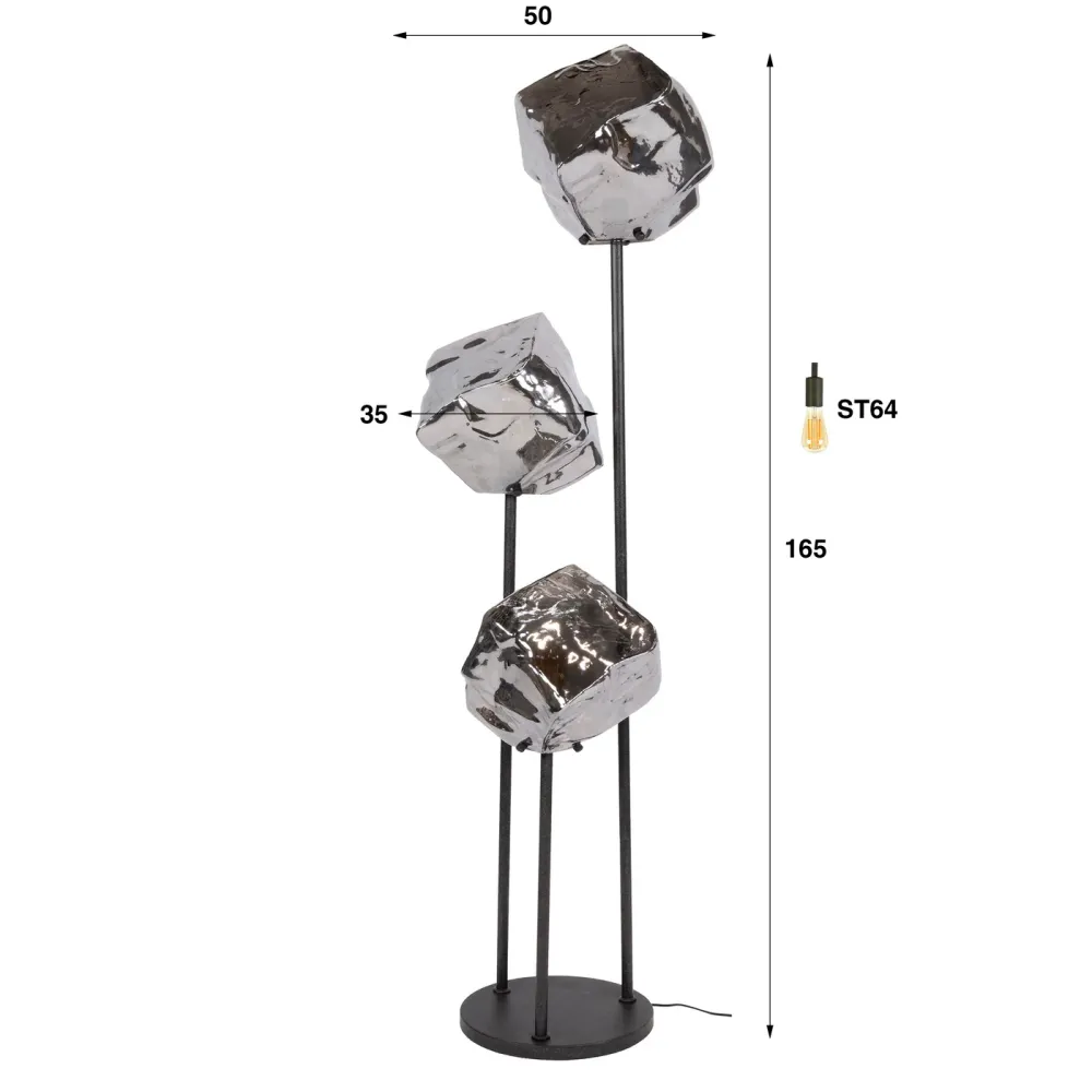 Giga Living Vloerlamp Rock - Chroom Glas - Ø50x165cm Giga Meubel