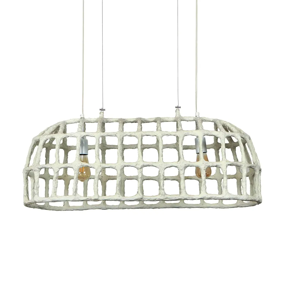 Giga Meubel Hanglamp Insa - Wit - Papier-Maché - 90cm