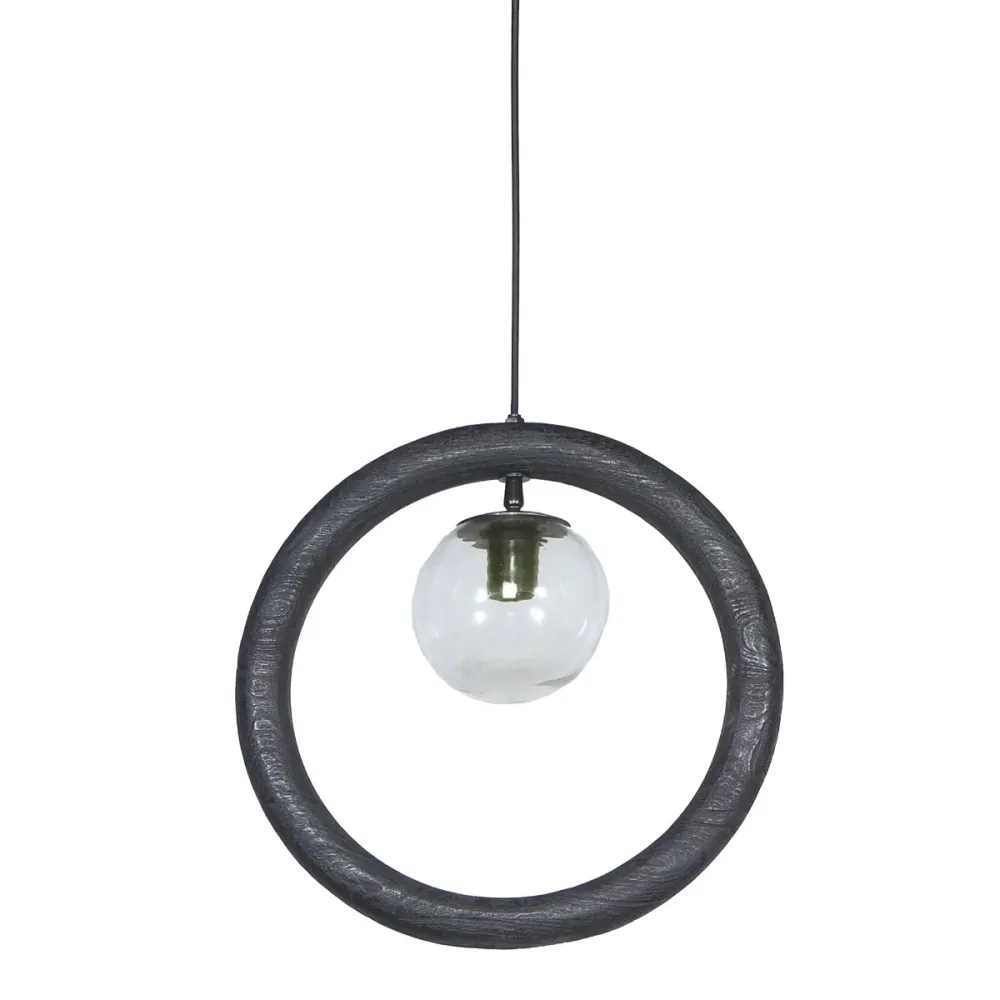 Giga Meubel Hanglamp Karsu - Rond - Zwart - 40cm