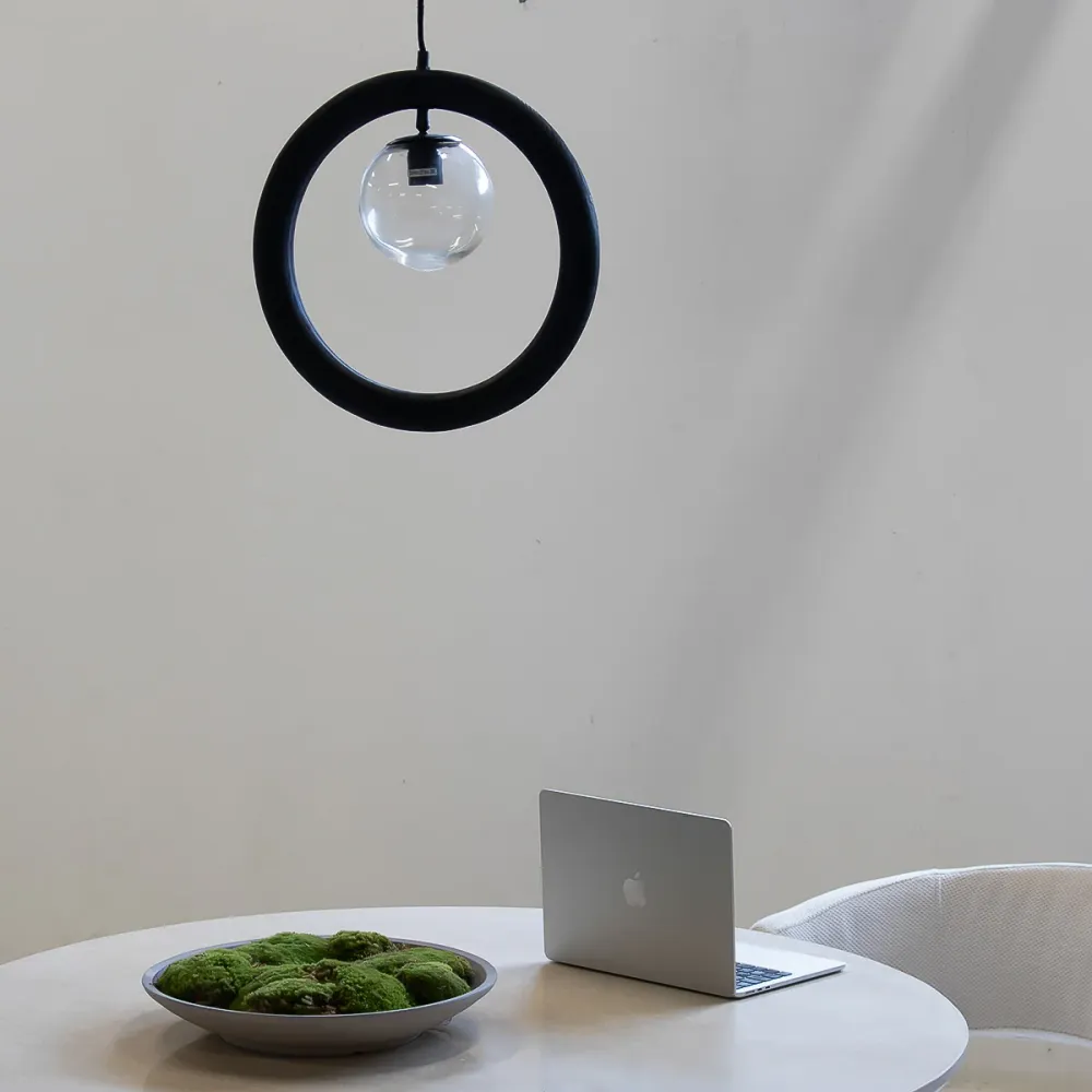Giga Meubel Hanglamp Karsu - Rond - Zwart - 40cm