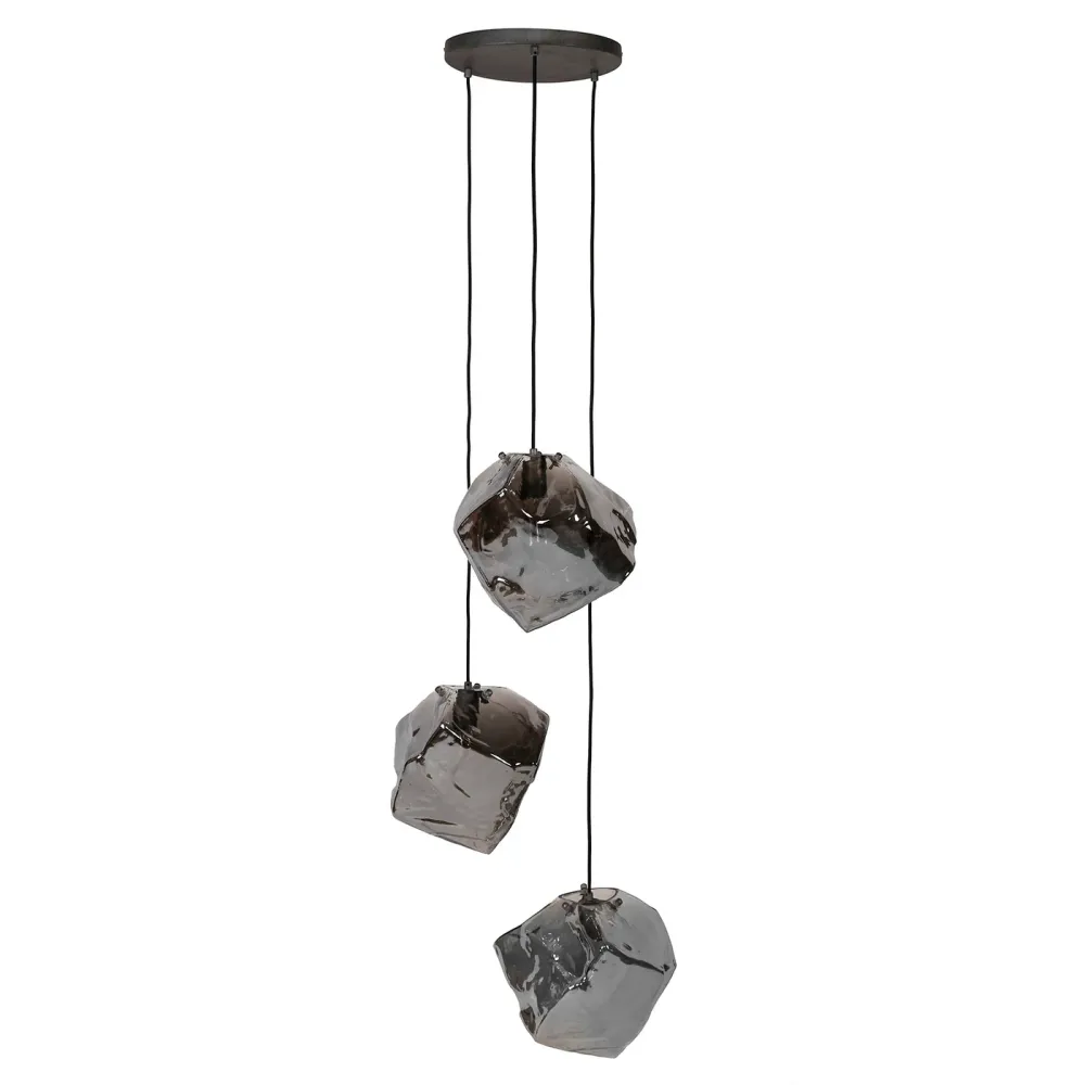 Giga Meubel Hanglamp Rock - Chrome - 3-Lichts - 50x50x150cm