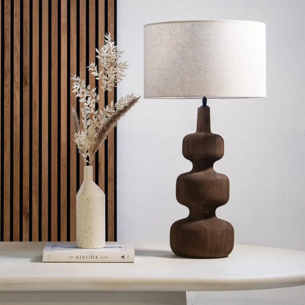 Giga Meubel Tafellamp Andrea - Bruin/Beige