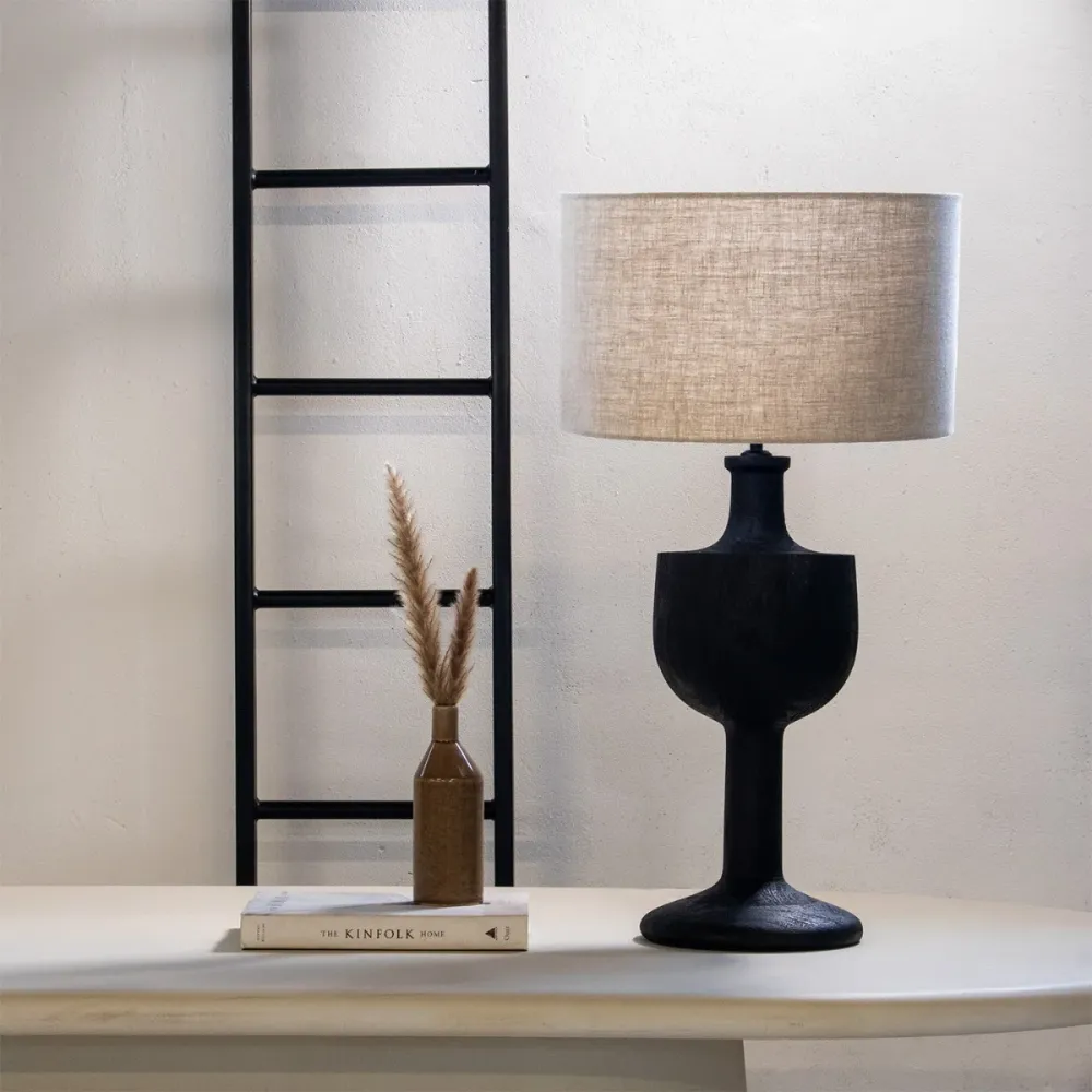 Giga Meubel Tafellamp Greta - Zwart/Beige